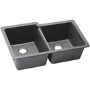 Elkay ELGU250RGS0 Elkay Quartz Classic 33' x 20-1/2' x 9-1/2' Double Bowl Undermount Sink, Greystone