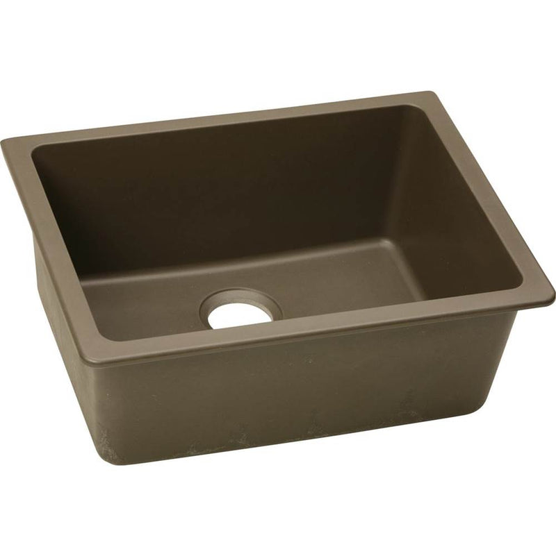Elkay ELGU2522MC0 Elkay Quartz Classic 25' x 18-1/2' x 9-1/2' Single Bowl Undermount Sink, Mocha