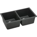 Elkay ELGU3322BK0 Elkay Quartz Classic 33' x 18-3/4' x 9-1/2' Double Bowl Undermount Sink, Black