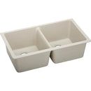 Elkay ELGU3322BQ0 Elkay Quartz Classic 33' x 18-3/4' x 9-1/2' Double Bowl Undermount Sink, Bisque