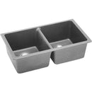 Elkay ELGU3322GS0 Elkay Quartz Classic 33' x 18-3/4' x 9-1/2' Double Bowl Undermount Sink, Greystone