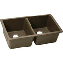 Elkay ELGU3322MC0 Elkay Quartz Classic 33' x 18-3/4' x 9-1/2' Double Bowl Undermount Sink, Mocha