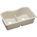 Elkay ELGULB3322BQ0 Elkay Quartz Classic 33' x 20' x 9-1/2' Double Bowl Undermount Sink with Aqua Divide, Bisque