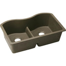 Elkay ELGULB3322MC0 Elkay Quartz Classic 33' x 20' x 9-1/2' Double Bowl Undermount Sink with Aqua Divide, Mocha