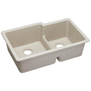 Elkay ELGULBO3322BQ0 Elkay Quartz Classic 33' x 20-1/2' x 9-1/2' Double Bowl Undermount Sink with Aqua Divide, Bisque