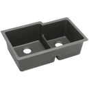 Elkay ELGULBO3322GY0 Elkay Quartz Classic 33' x 20-1/2' x 9-1/2' Double Bowl Undermount Sink with Aqua Divide, Dusk Gray