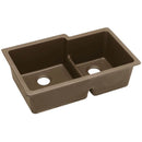 Elkay ELGULBO3322MC0 Elkay Quartz Classic 33' x 20-1/2' x 9-1/2' Double Bowl Undermount Sink with Aqua Divide, Mocha