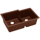 Elkay ELGULBO3322PC0 Elkay Quartz Classic 33' x 20-1/2' x 9-1/2' Double Bowl Undermount Sink with Aqua Divide, Pecan