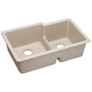 Elkay ELGULBO3322PT0 Elkay Quartz Classic 33' x 20-1/2' x 9-1/2' Double Bowl Undermount Sink with Aqua Divide, Putty