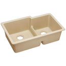 Elkay ELGULBO3322SD0 Elkay Quartz Classic 33' x 20-1/2' x 9-1/2' Double Bowl Undermount Sink with Aqua Divide, Sand