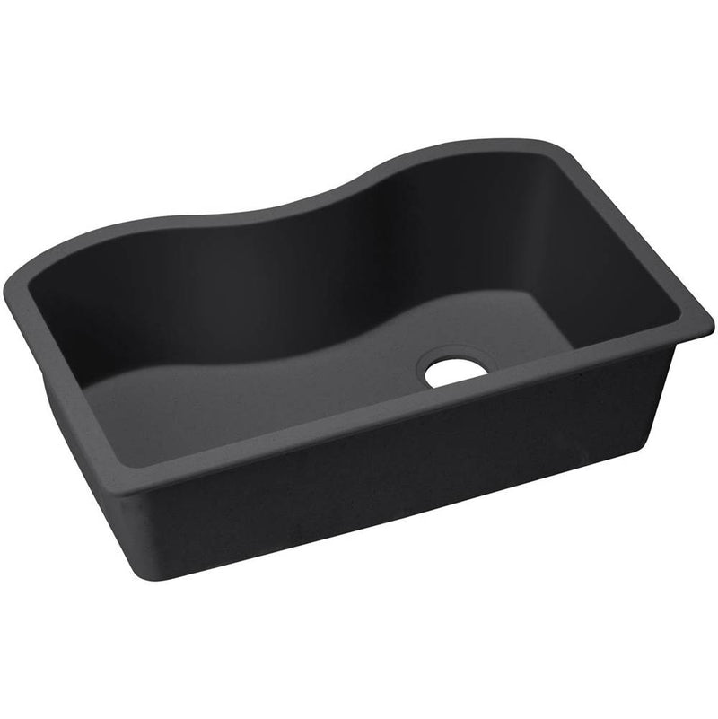 Elkay ELGUS3322RBK0 Elkay Quartz Classic 33' x 20' x 9-1/2' Single Bowl Undermount Sink, Black