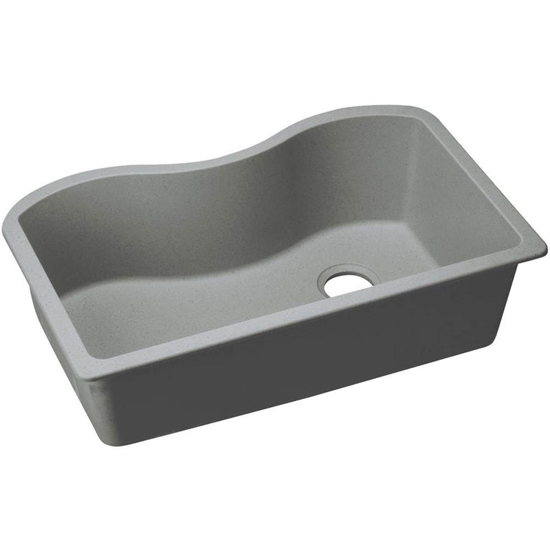 Elkay ELGUS3322RGS0 Elkay Quartz Classic 33' x 20' x 9-1/2' Single Bowl Undermount Sink, Greystone