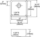Elkay ELUH1212 18 Gauge Stainless Steel 14.5' x 14.5' x 7' Single Bowl Undermount Kitchen Sink