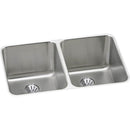 Elkay ELUH322010PD 18 Gauge Stainless Steel 31.25' x 20' x 9.875' Double Bowl Undermount Kitchen Sink Kit
