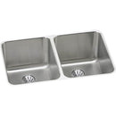 Elkay ELUH3220PD 18 Gauge Stainless Steel 31.25' x 20' x 7.875' Double Bowl Undermount Kitchen Sink Kit
