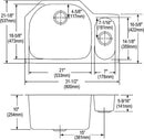 Elkay ELUH322110R 18 Gauge Stainless Steel 31.5' x 21.125' x 10' Double Bowl Undermount Kitchen Sink
