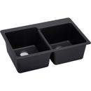 Elkay ELX250RCA0 Elkay Quartz Luxe 33' x 22' x 9-1/2' Double Bowl Top Mount Sink, Caviar