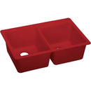 Elkay ELX250RMA0 Elkay Quartz Luxe 33' x 22' x 9-1/2' Double Bowl Top Mount Sink, Maraschino
