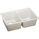 Elkay ELX250RRT0 Elkay Quartz Luxe 33' x 22' x 9-1/2' Double Bowl Top Mount Sink, Ricotta