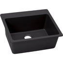 Elkay ELX2522CA0 Elkay Quartz Luxe 25' x 22' x 9-1/2' Single Bowl Top Mount Sink, Caviar