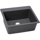 Elkay ELX2522CH0 Elkay Quartz Luxe 25' x 22' x 9-1/2' Single Bowl Top Mount Sink, Charcoal