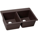 Elkay ELX3322CN0 Elkay Quartz Luxe 33' x 22' x 9-1/2' Double Bowl Top Mount Sink, Chestnut