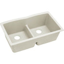 Elkay ELXDULB3322RT0 Elkay Quartz Luxe 33' x 19' x 10' Double Bowl Undermount Sink with Aqua Divide, Ricotta