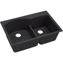 Elkay ELXH3322RCA0 Elkay Quartz Luxe 33' x 22' x 10' Double Bowl Top Mount Sink with Aqua Divide, Caviar