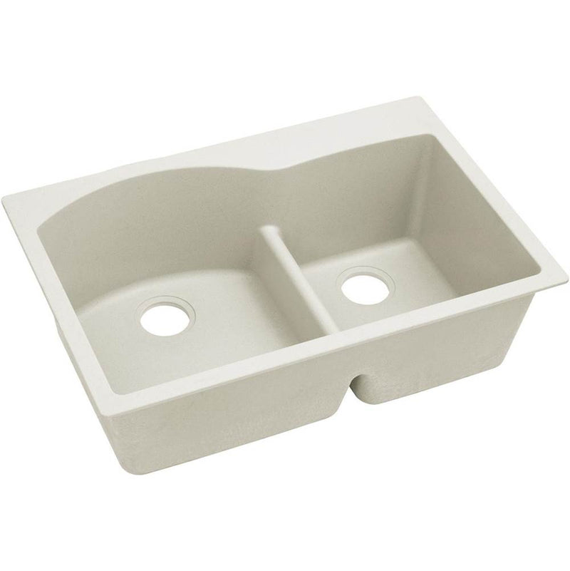 Elkay ELXH3322RRT0 Elkay Quartz Luxe 33' x 22' x 10' Double Bowl Top Mount Sink with Aqua Divide, Ricotta