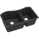 Elkay ELXHU3220RCA0 Elkay Quartz Luxe 32-1/2' x 20' x 10' Double Bowl Undermount Sink, Caviar