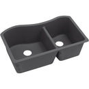 Elkay ELXHU3220RCH0 Elkay Quartz Luxe 32-1/2' x 20' x 10' Double Bowl Undermount Sink, Charcoal