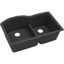 Elkay ELXHU3322RCA0 Elkay Quartz Luxe 33' x 22' x 10' Double Bowl Undermount Sink with Aqua Divide, Caviar