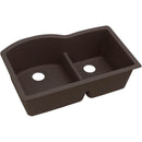 Elkay ELXHU3322RCN0 Elkay Quartz Luxe 33' x 22' x 10' Double Bowl Undermount Sink with Aqua Divide, Chestnut