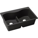 Elkay ELXLB3322CA0 Elkay Quartz Luxe 33' x 22' x 9-1/2' Double Bowl Top Mount Sink with Aqua Divide, Caviar