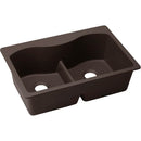 Elkay ELXLB3322CN0 Elkay Quartz Luxe 33' x 22' x 9-1/2' Double Bowl Top Mount Sink with Aqua Divide, Chestnut