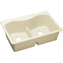 Elkay ELXLB3322PA0 Elkay Quartz Luxe 33' x 22' x 9-1/2' Double Bowl Top Mount Sink with Aqua Divide, Parchment