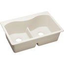 Elkay ELXLB3322RT0 Elkay Quartz Luxe 33' x 22' x 9-1/2' Double Bowl Top Mount Sink with Aqua Divide, Ricotta