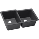 Elkay ELXU250RCH0 Elkay Quartz Luxe 33' x 20-1/2' x 9-1/2' Double Bowl Undermount Sink, Charcoal