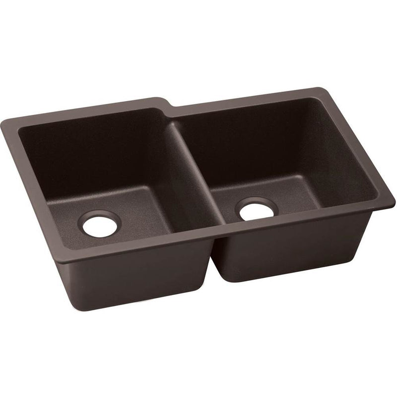 Elkay ELXU250RCN0 Elkay Quartz Luxe 33' x 20-1/2' x 9-1/2' Double Bowl Undermount Sink, Chestnut
