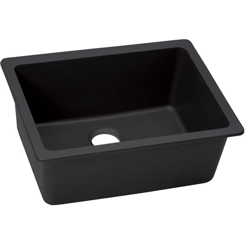 Elkay ELXU2522CA0 Elkay Quartz Luxe 25' x 18-1/2' x 9-1/2' Single Bowl Undermount Sink, Caviar