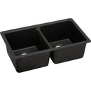 Elkay ELXU3322CA0 Elkay Quartz Luxe 33' x 18-3/4' x 9-1/2' Double Bowl Undermount Sink, Caviar