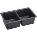 Elkay ELXU3322CH0 Elkay Quartz Luxe 33' x 18-3/4' x 9-1/2' Double Bowl Undermount Sink, Charcoal