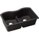 Elkay ELXULB3322CA0 Elkay Quartz Luxe 33' x 20' x 9-1/2' Double Bowl Undermount Sink with Aqua Divide, Caviar