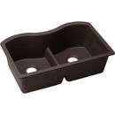 Elkay ELXULB3322CN0 Elkay Quartz Luxe 33' x 20' x 9-1/2' Double Bowl Undermount Sink with Aqua Divide, Chestnut