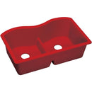 Elkay ELXULB3322MA0 Elkay Quartz Luxe 33' x 20' x 9-1/2' Double Bowl Undermount Sink with Aqua Divide, Maraschino