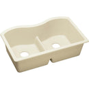 Elkay ELXULB3322PA0 Elkay Quartz Luxe 33' x 20' x 9-1/2' Double Bowl Undermount Sink with Aqua Divide, Parchment