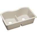 Elkay ELXULB3322RT0 Elkay Quartz Luxe 33' x 20' x 9-1/2' Double Bowl Undermount Sink with Aqua Divide, Ricotta