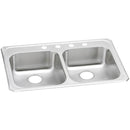 Elkay GECR33214 20 Gauge Stainless Steel 33' x 21.25' x 5.375' Double Bowl Top Mount Kitchen Sink