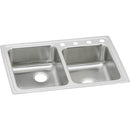 Elkay LR2501 18 Gauge Stainless Steel 33' x 22' x 7.875' Double Bowl Top Mount Kitchen Sink