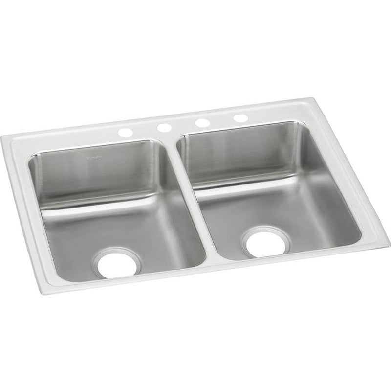 Elkay LR2519MR2 18 Gauge Stainless Steel 25' x 19.5' x 7.625' Double Bowl Top Mount Kitchen Sink